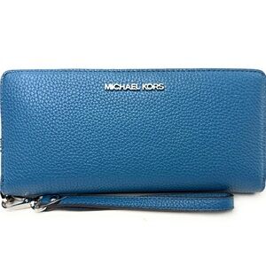 Michael Kors Large Pebbled Leather Continental Wallet - Teal
